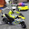 警车驾驶骑摩托车