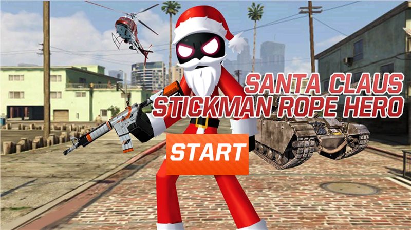 圣诞老人火柴人绳索英雄(Santa Claus Stickman)